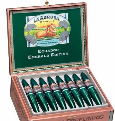 La Aurora Preferidos Emerald Doble Figurado No 2 Tubos